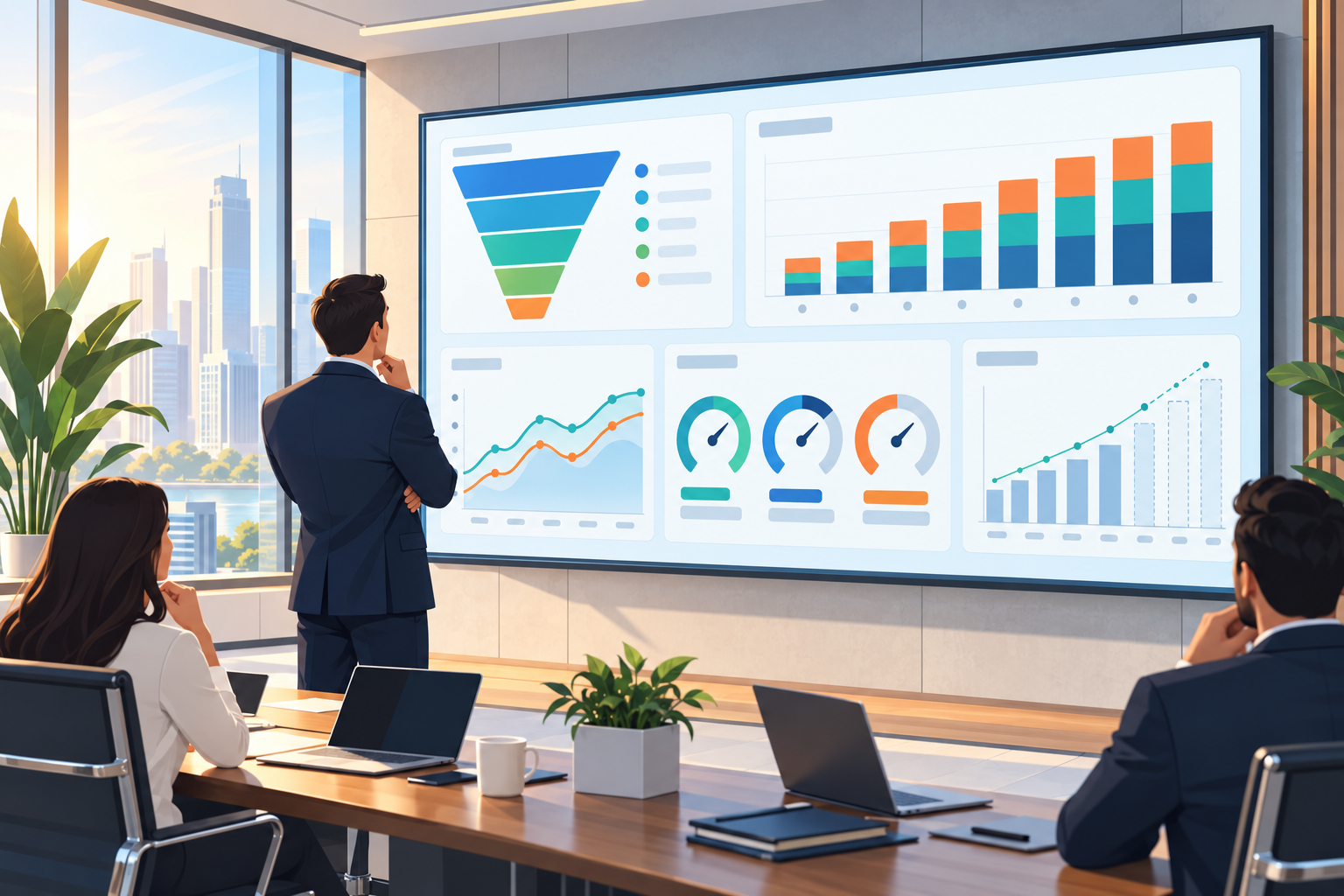 Dashboard kinh doanh cho CEO công ty nội thất — 5 màn hình theo hành trình doanh thu