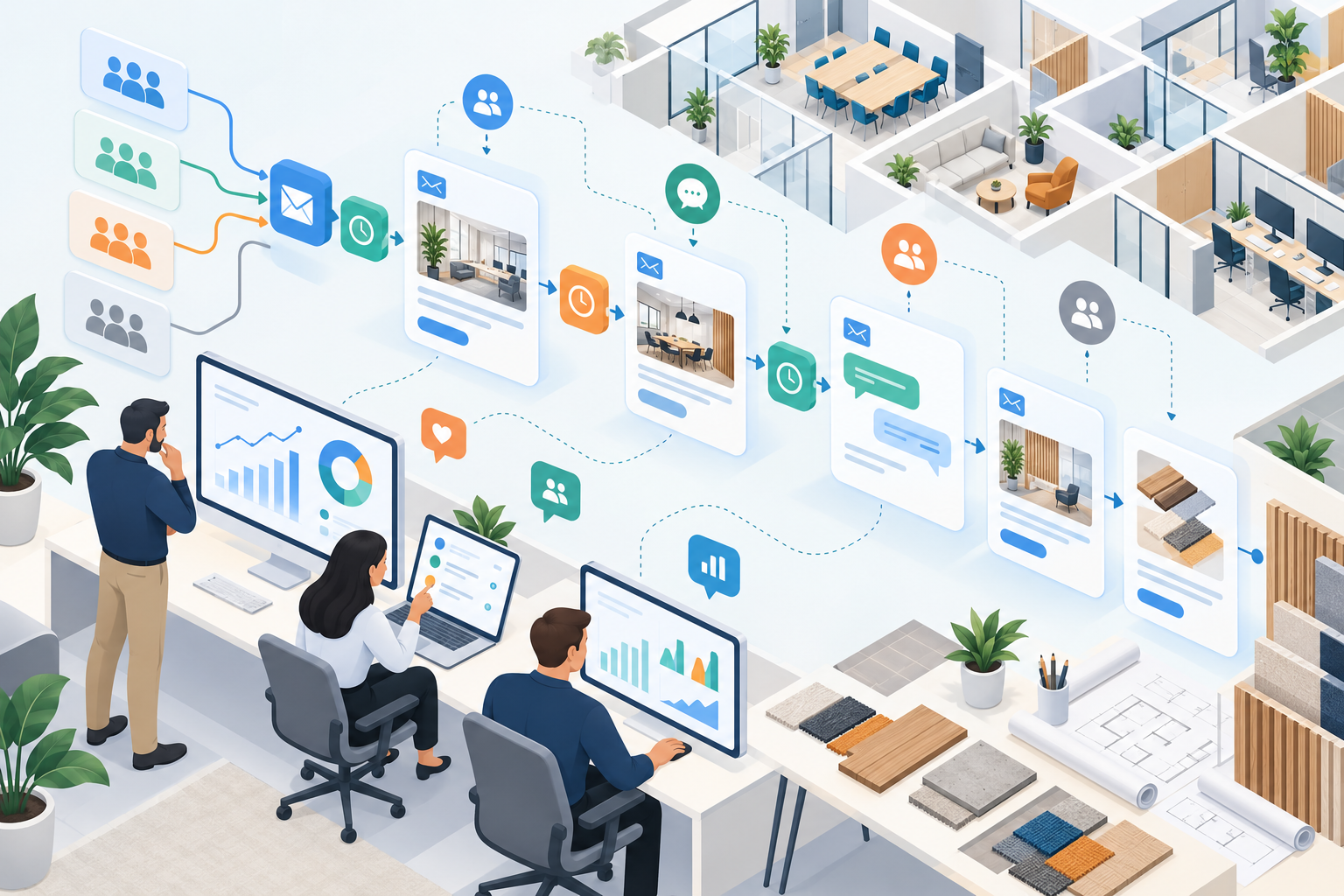 Marketing Automation cho doanh nghiệp nội thất — quy trình 6 bước từ Lead đến hợp đồng