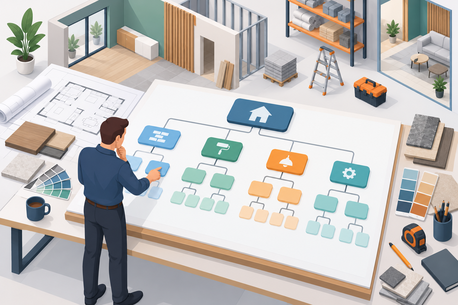 Cấu trúc WBS 5 cấp trong dự án nội thất