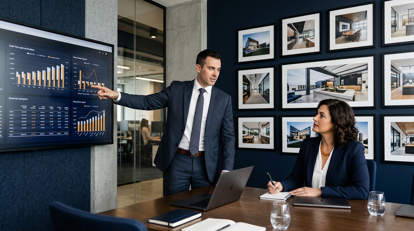 Giám đốc tài chính và CEO rà soát dòng tiền và công nợ công trình
