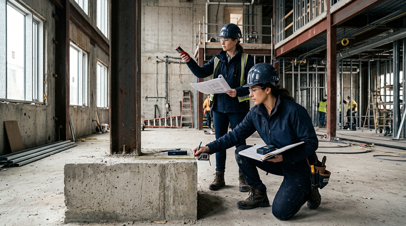 Kiến trúc sư khảo sát và đo kích thước hiện trạng công trình nội thất