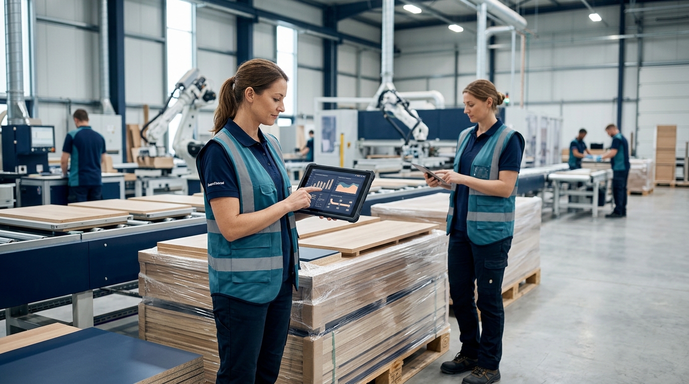 Giám sát sản xuất đọc dữ liệu năng suất trạm và hành trình vật tư trên thiết bị cầm tay