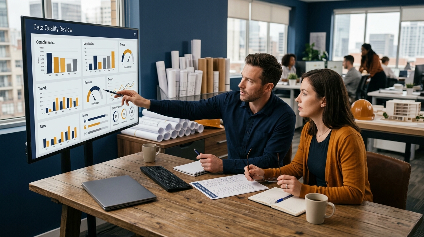 Rà soát chất lượng dữ liệu công trình trên bảng đo độ đầy đủ và trùng lặp