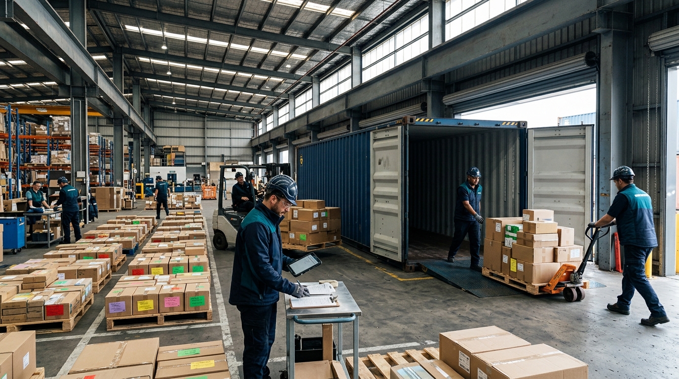 Kho CFS dỡ hàng lẻ từ container và chia theo từng chủ hàng