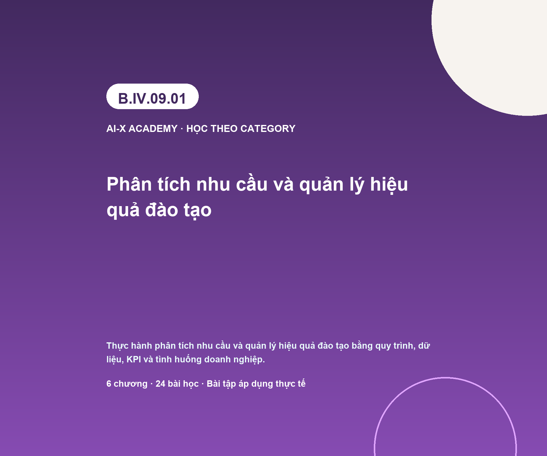 B.IV.09.01 — Phân tích nhu cầu và quản lý hiệu quả đào tạo