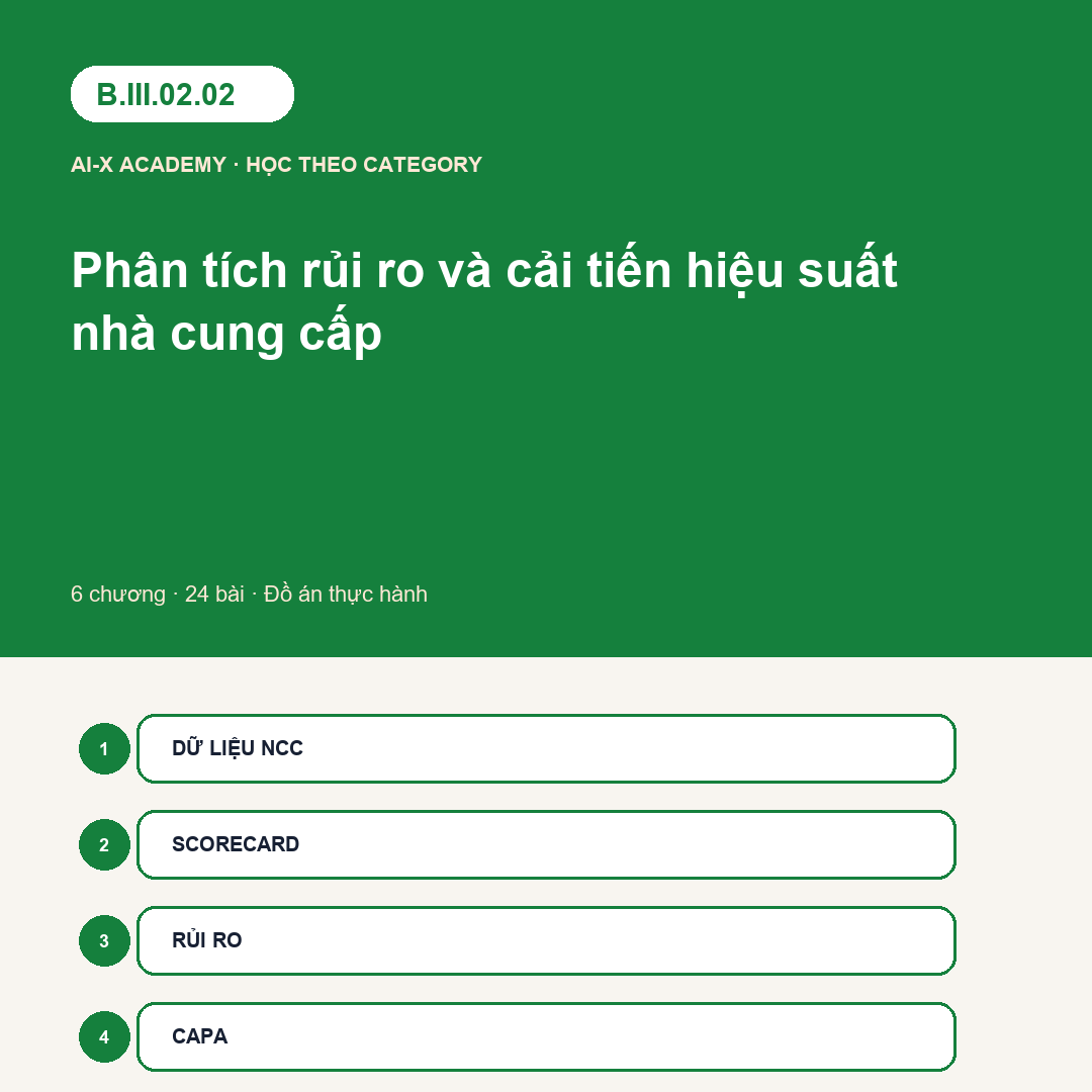 B.III.02.02 — Phân tích rủi ro và cải tiến hiệu suất nhà cung cấp