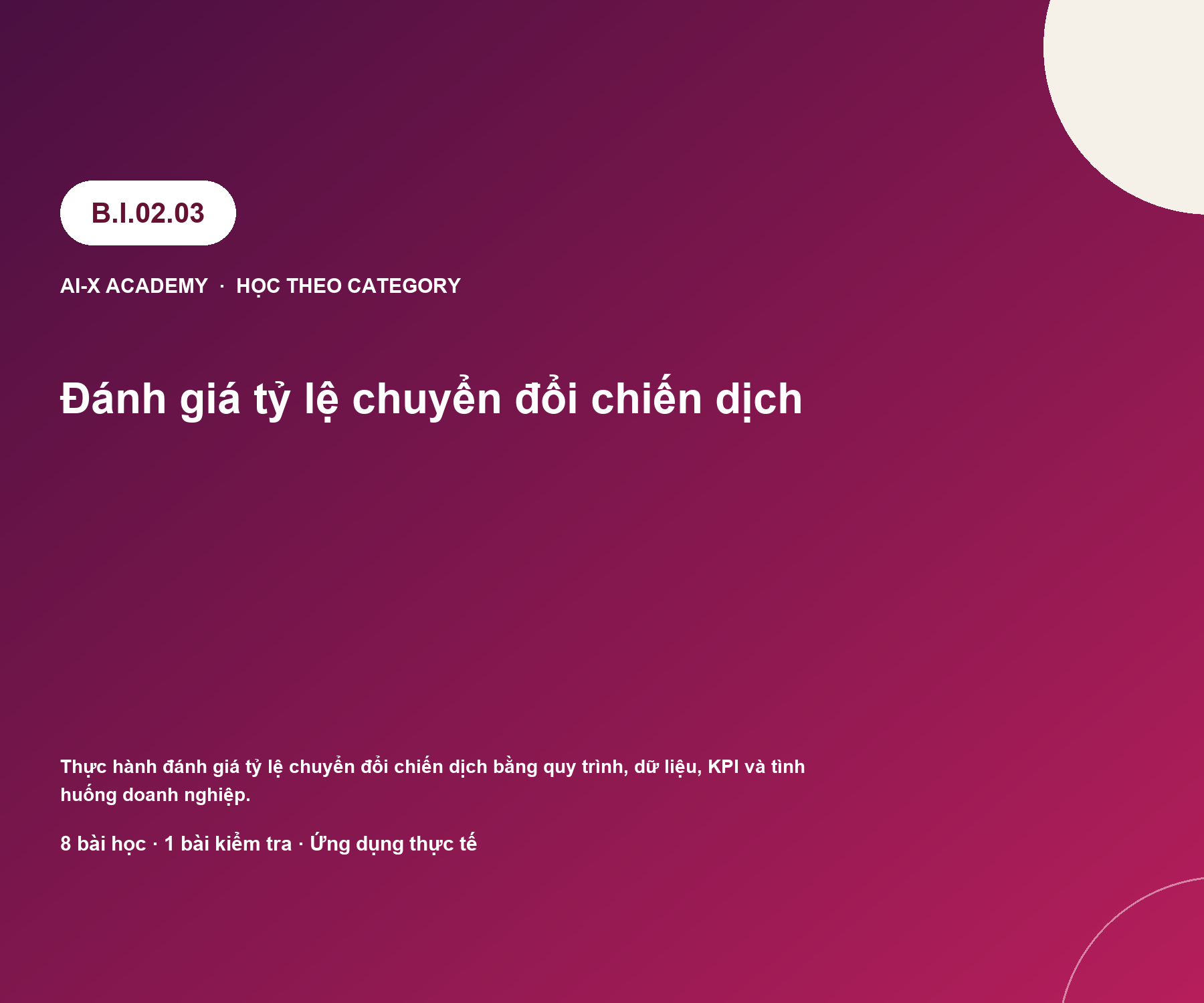 B.I.02.03 — Đánh giá tỷ lệ chuyển đổi chiến dịch