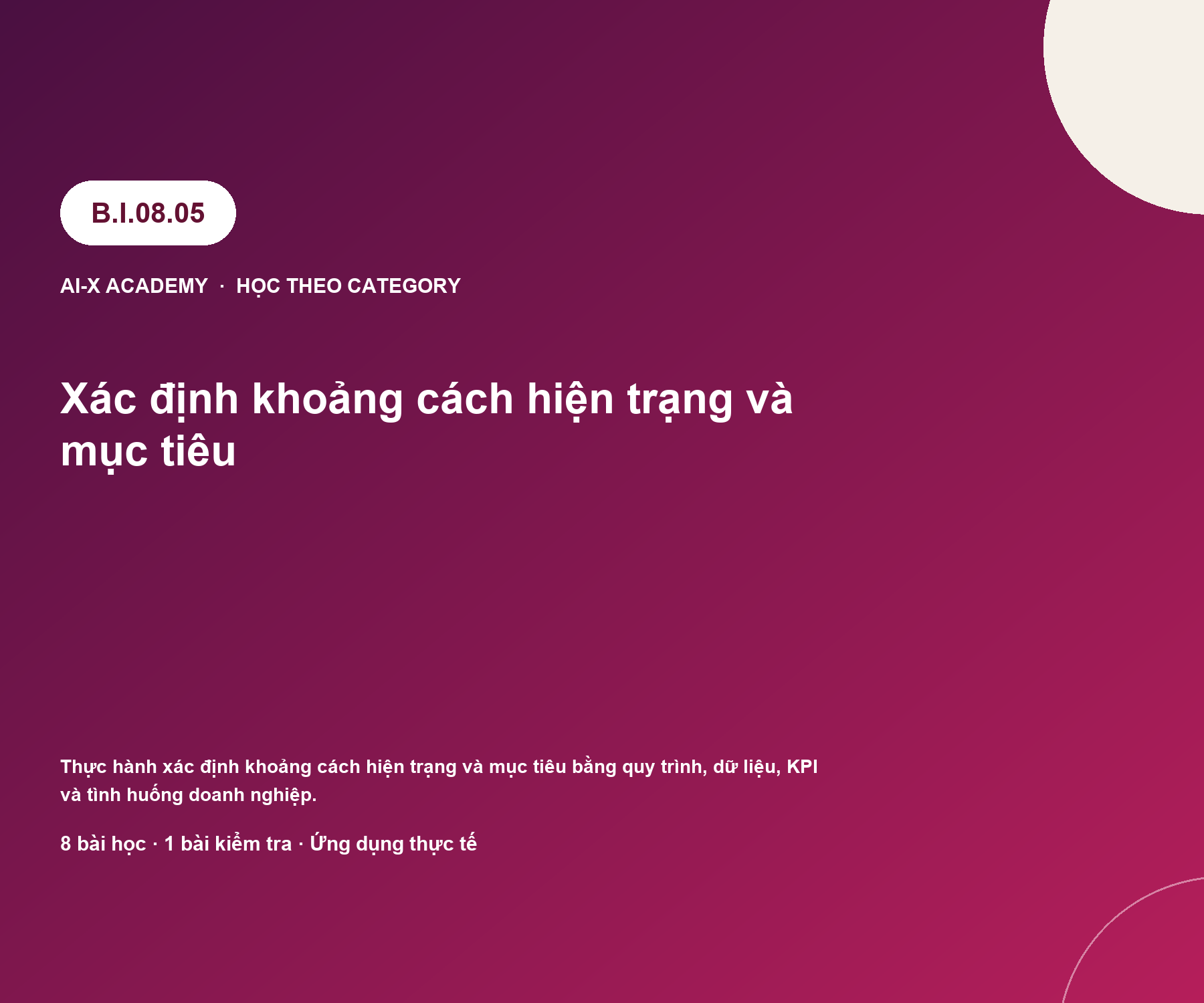 B.I.08.05 — Xác định khoảng cách hiện trạng và mục tiêu
