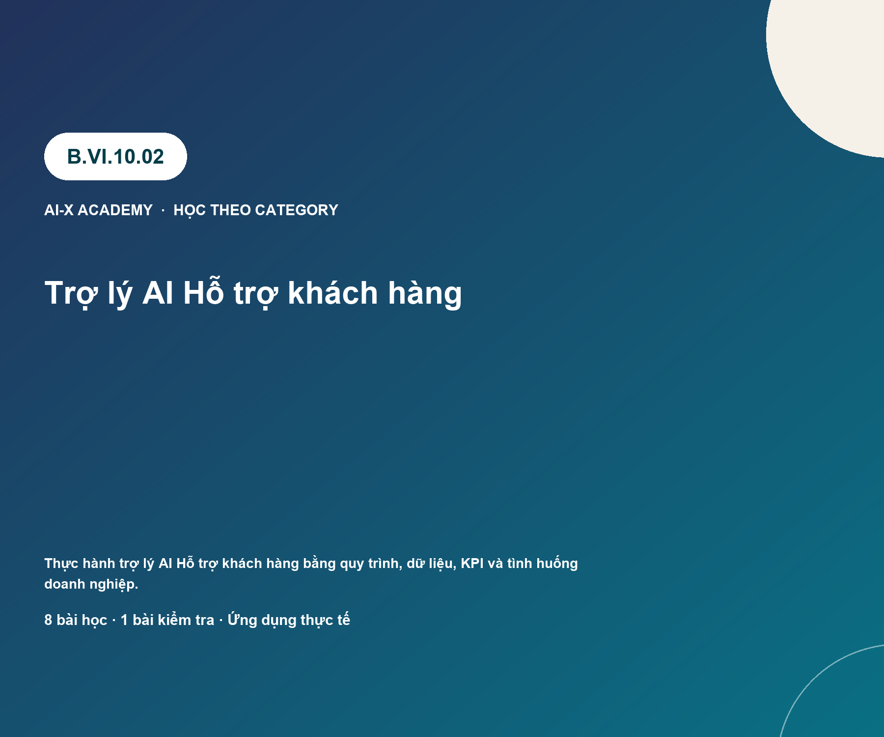 B.VI.10.02 — Trợ lý AI Hỗ trợ khách hàng