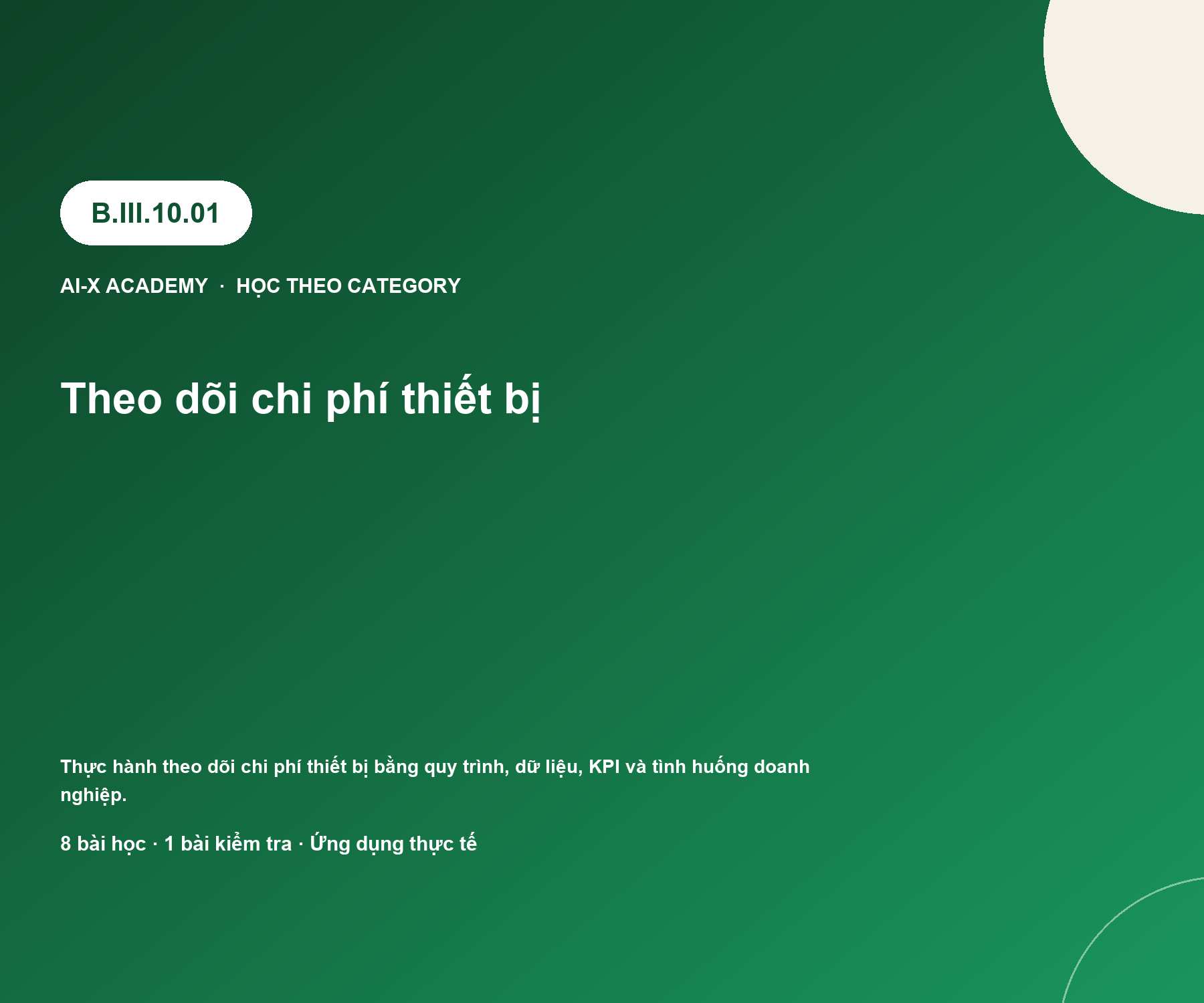 B.III.10.01 — Theo dõi chi phí thiết bị