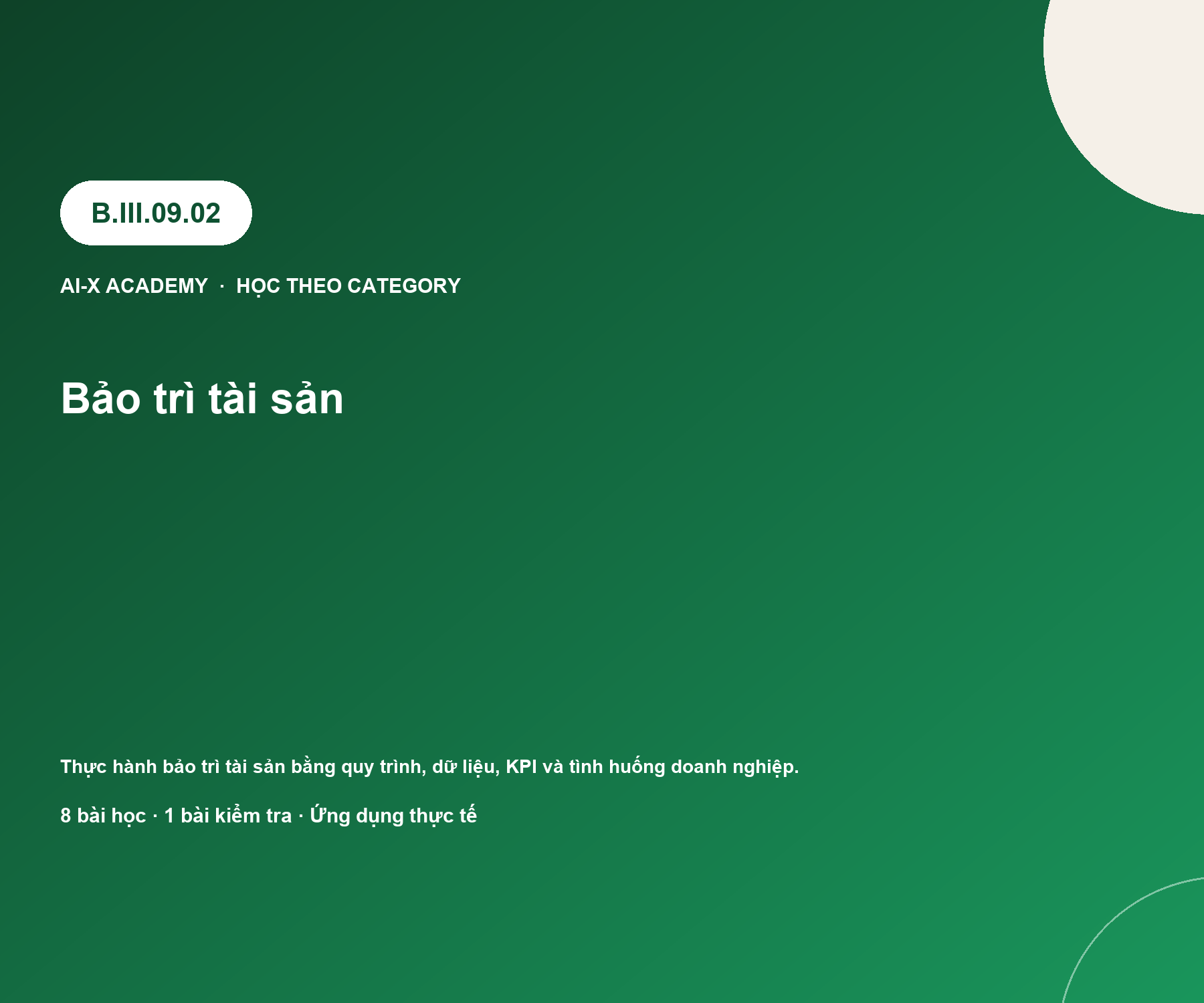 B.III.09.02 — Bảo trì tài sản