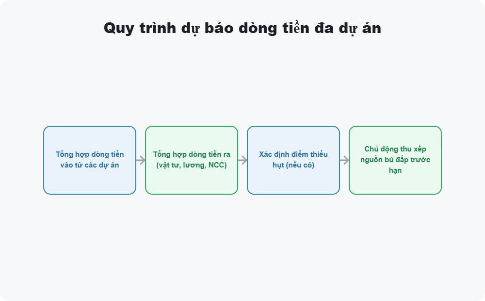 Quy trình dự báo dòng tiền đa dự án