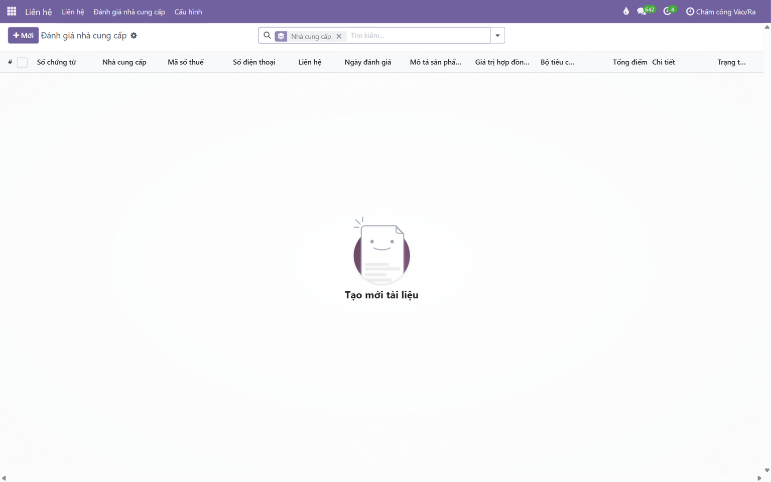 Đánh giá nhà cung cấp theo tiêu chí