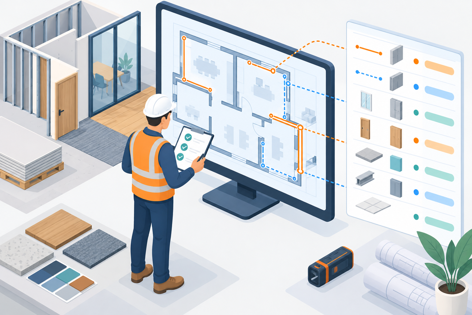AI hỗ trợ bóc tách khối lượng nội thất — kiến trúc 5 lớp từ bản vẽ đến BOQ