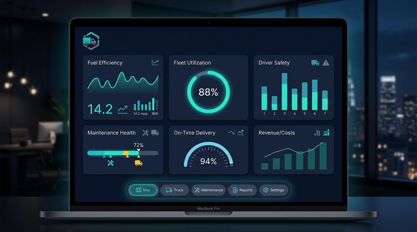Dashboard CEO vận tải với 6 KPI chính